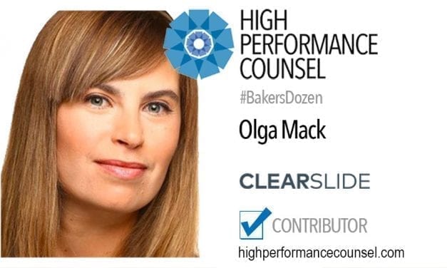 On #BakersDozen: Startup Lawyer Olga Mack Speaks With High Performance Counsel