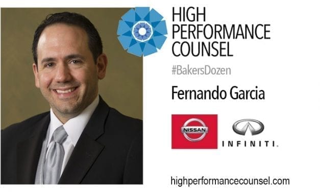 On #BakersDozen: Fernando Garcia, General Counsel and Corporate Secretary for Nissan and Infiniti in Canada