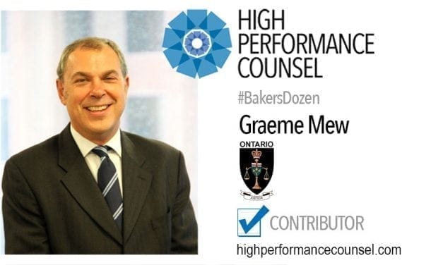 On #BakersDozen: The Hon. Mr. Justice Graeme Mew In Interview With High Performance Counsel